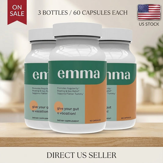 Emma Gut Health Supplement, 3 Pack, 180 Capsules, Digestive Wellness Support